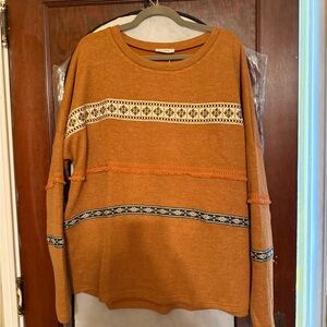 Women's Crew Neck Sweater in Orange